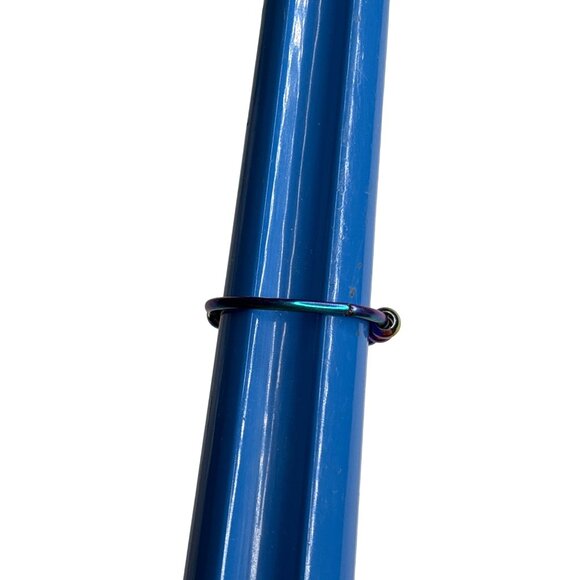 Iridescent Beaded Metal Ring Size 9 - Picture 2 of 3